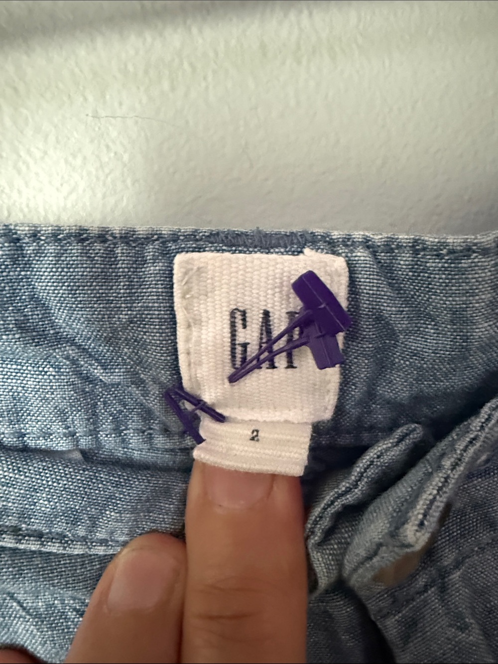 GAP Chambray Straight Leg Pants in Light Blue Size 2 - Picture 2 of 9
